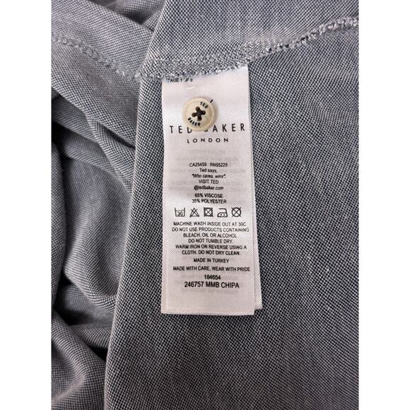 Ted Baker Polo Shirt 6 / 2XL Mens Blue Contrast Collar Short Sleeve - Picture 8 of 8